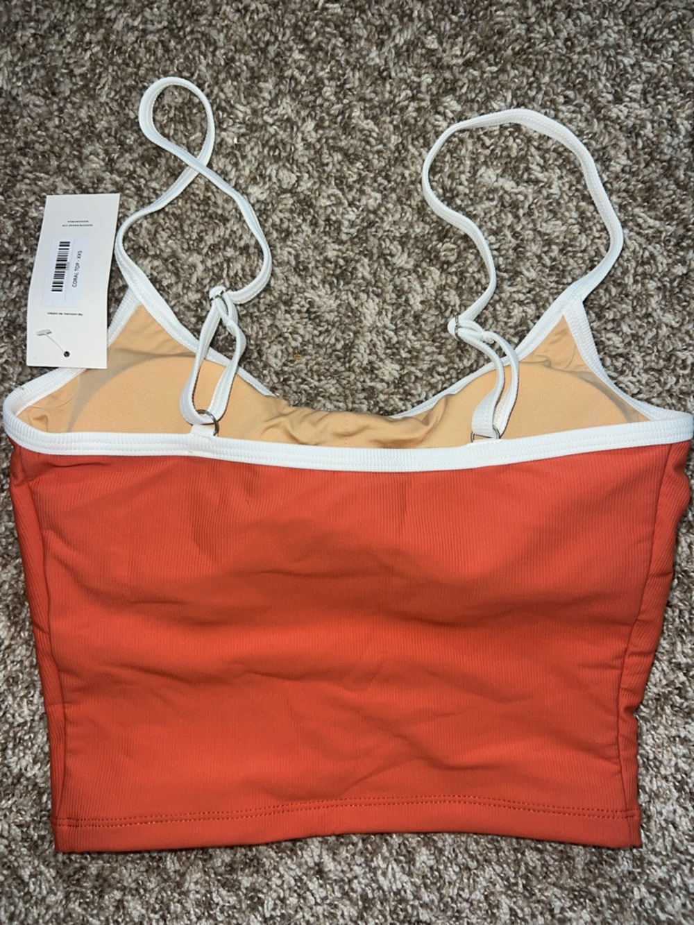 NWT! Geode Women’s Coral Swim Set with White Trim Super flattering! Sz XXSMALL - Picture 9 of 15